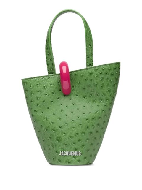 Jacquemus The Bambola ostrich-effect leather small bag - Green - zdjęcie produktu nr 1