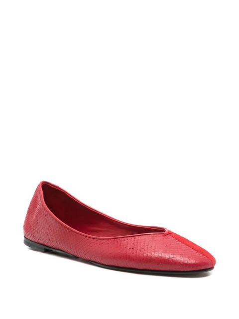 Jacquemus leather snakeskin ballet flats - Red - zdjęcie produktu nr 2