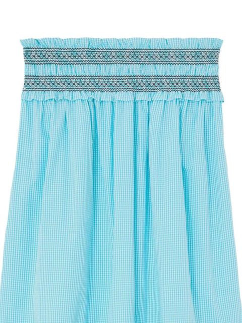 GANNI checked smocked midi skirt - Blue - zdjęcie produktu nr 2