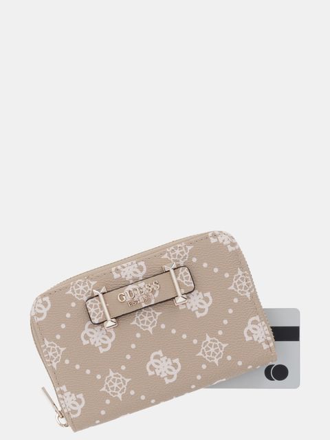 Guess portfel SILIA damski kolor beżowy SWGP98 90140
