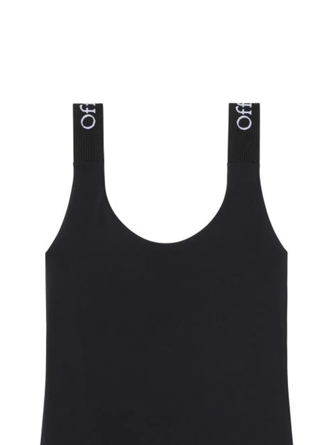 Off-White logo-band swimsuit - Black