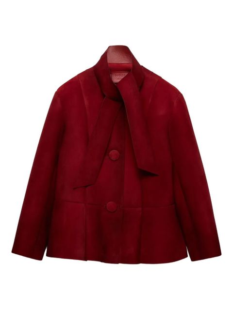 Prada bow-detail buttoned jacket - Red - zdjęcie produktu nr 1