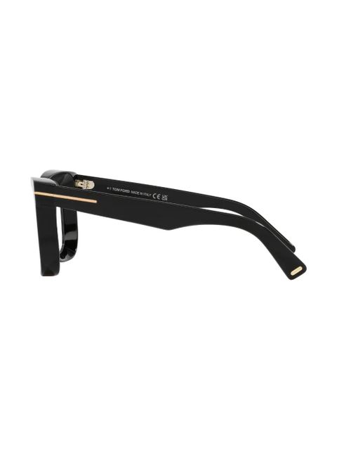 TOM FORD Eyewear logo-plaque square-frame glasses - Black