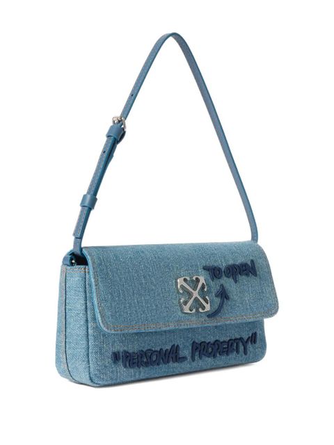 Off-White Jitney 0.7 denim arrow bag - Blue
