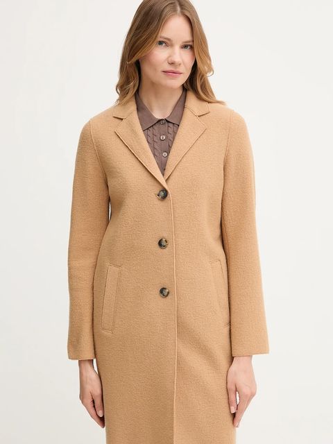 OUI płaszcz wełniany kolor brązowy 79918 - zdjęcie produktu nr 1