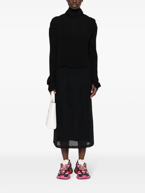 MM6 Maison Margiela plissé single-stitch logo top - Black - zdjęcie produktu nr 2