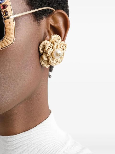 Dolce & Gabbana flower-detailing earrings - Neutrals - zdjęcie produktu nr 2