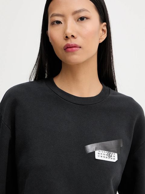 MM6 Maison Margiela bluza bawełniana damska kolor czarny z nadrukiem S62GU0143.M25024.899