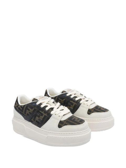 FENDI ff logo platform sneakers - Brown