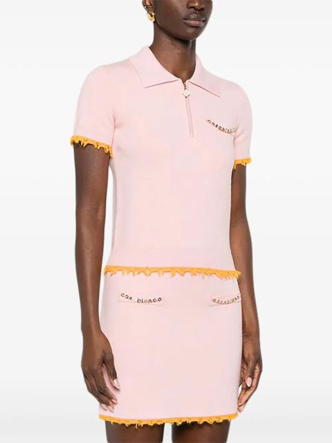 Casablanca logo-embellishment polo shirt - Pink