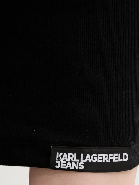 Karl Lagerfeld Jeans sukienka bawełniana kolor czarny mini dopasowana A2W13033