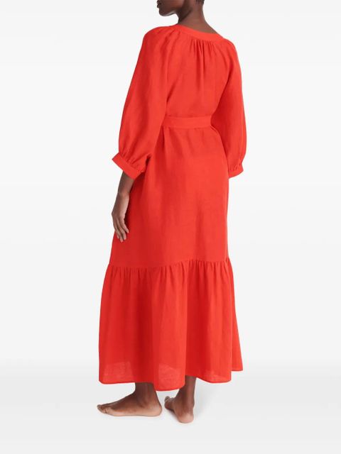 ERES Joie linen wrap dress - Red - zdjęcie produktu nr 2
