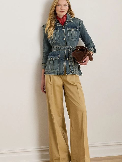 Lauren Ralph Lauren kurtka jeansowa kolor niebieski przejściowa 200978818