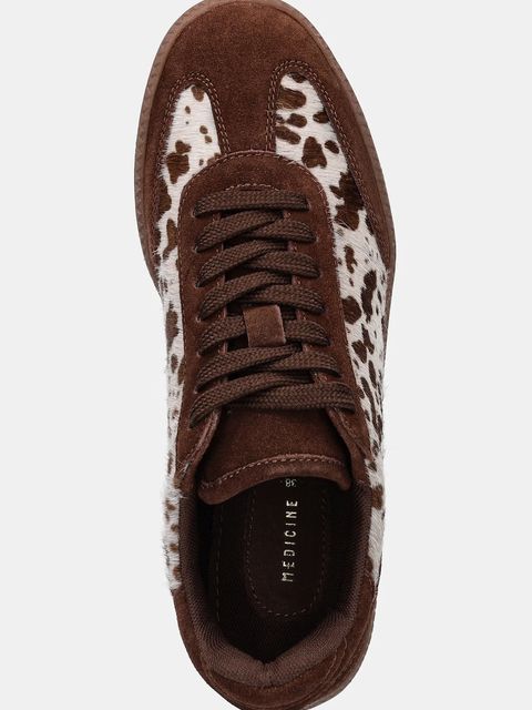 Medicine sneakersy zamszowe damskie kolor brązowy