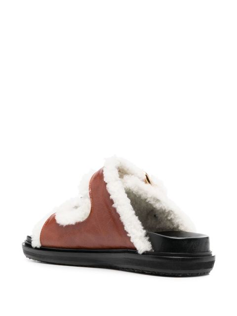 Marni Fussbett shearling slides - Brown