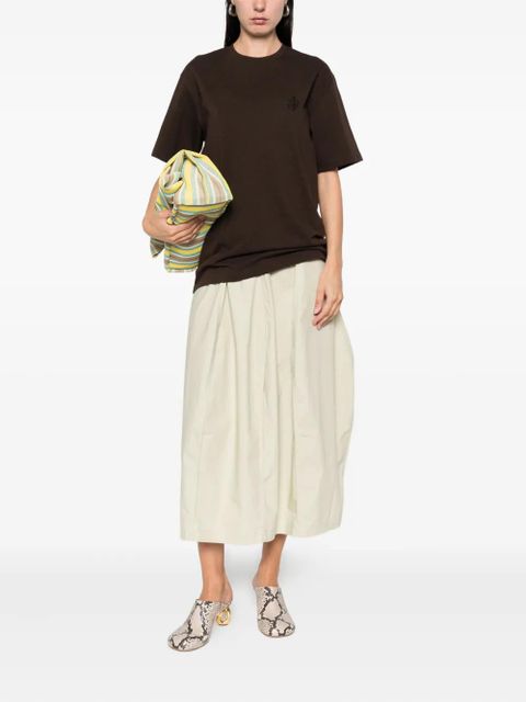 JW Anderson embroidered cottonT-shirt - Brown - zdjęcie produktu nr 2