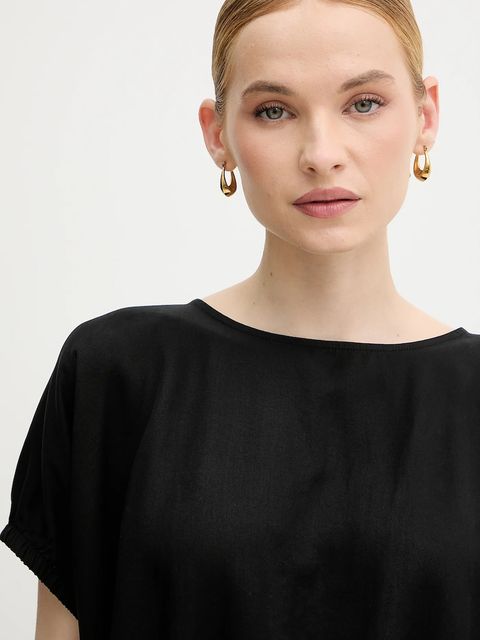 United Colors of Benetton bluzka damska kolor czarny gładka 5NPHDQ0C6