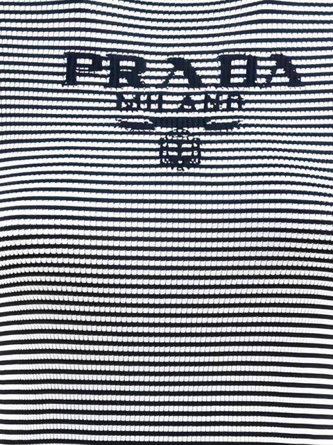 Prada striped logo T-shirt - Blue - zdjęcie produktu nr 2