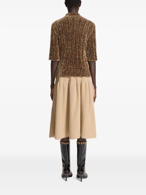 DRIES VAN NOTEN short-sleeved high-neck sweater - Yellow