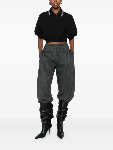 Alexander Wang cropped polo top - Black