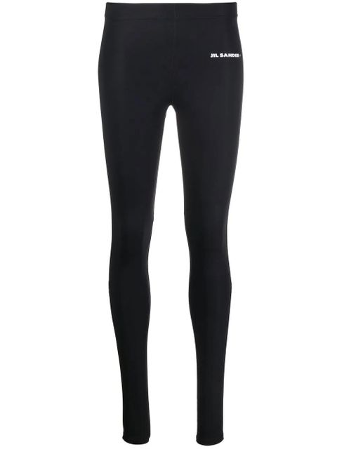 Jil Sander logo print leggings - Black - zdjęcie produktu nr 1