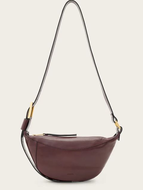 AllSaints torebka skórzana LUNA kolor czerwony W192XD - zdjęcie produktu nr 1