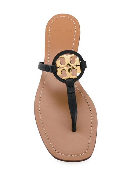 Tory Burch T-medallion flat sandals - Black
