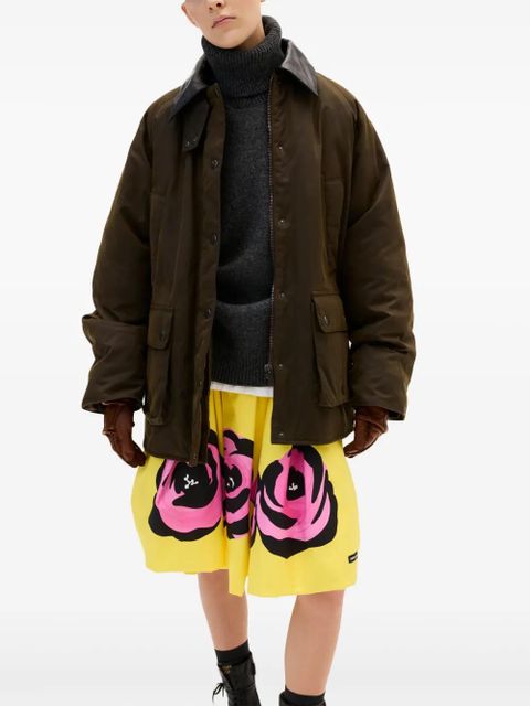 Miu Miu Waxed canvas blouson jacket - Brown