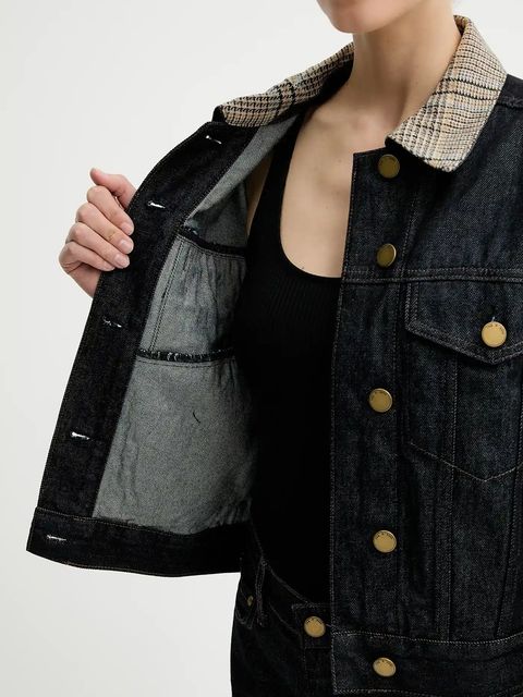 Rag & Bone kurtka jeansowa kolor czarny przejściowa oversize RJ1025FORMR