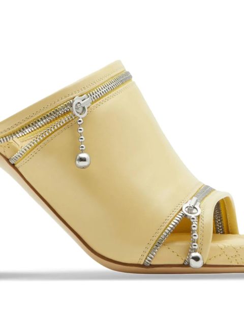 Burberry 85mm decorative-zip leather sandals - Yellow
