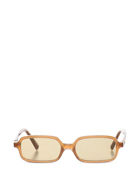 Miu Miu logo-lettering rectangle-frame sunglasses - Neutrals - zdjęcie produktu nr 1