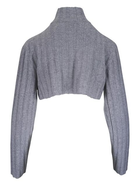 Miu Miu ribbed zip cardigan - Grey - zdjęcie produktu nr 2