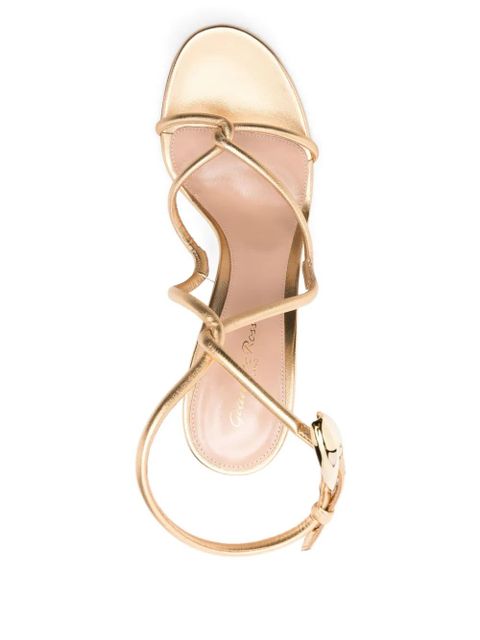 Gianvito Rossi 105mm strappy leather sandals - Gold