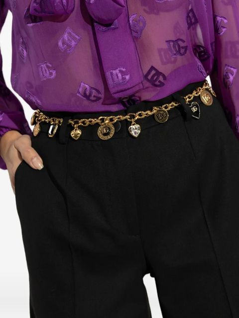 Dolce & Gabbana logo-charm chain belt - Gold - zdjęcie produktu nr 2