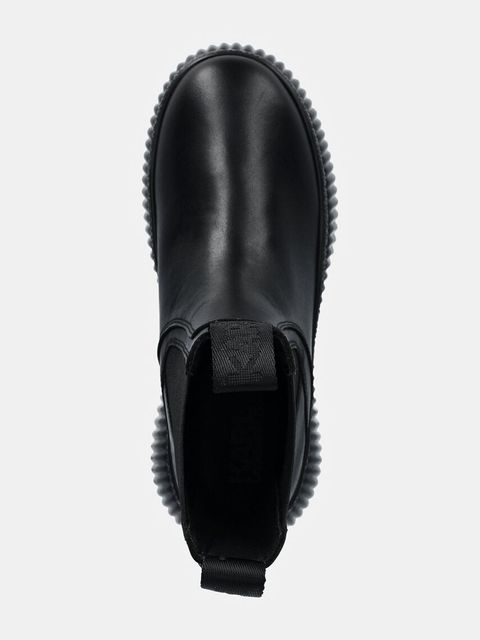 Karl Lagerfeld sztyblety skórzane KREEPER damskie kolor czarny na platformie KL42343