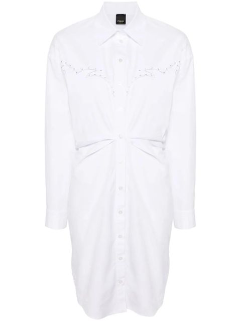 PINKO eyelet-detail cotton shirtdress - White - zdjęcie produktu nr 1