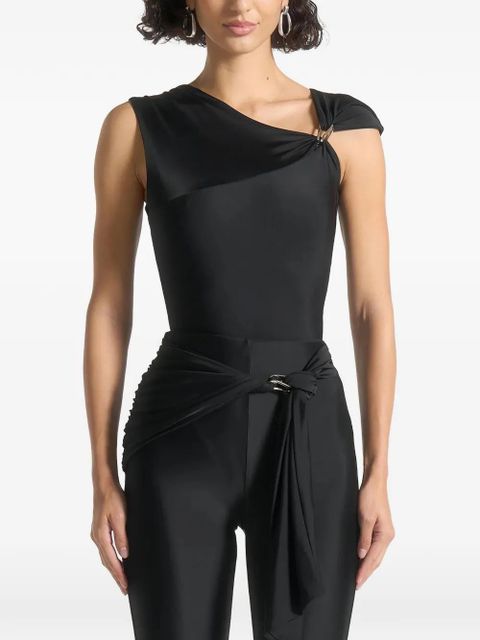 Manière De Voir asymmetric-neck hardware-detail bodysuit - Black - zdjęcie produktu nr 2