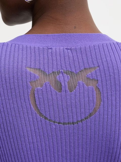 Pinko kardigan z dodatkiem wełny damski kolor fioletowy lekki 105506 A18M