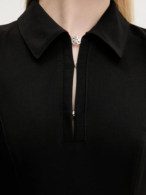 HUGO sukienka kolor czarny mini rozkloszowana 50544764