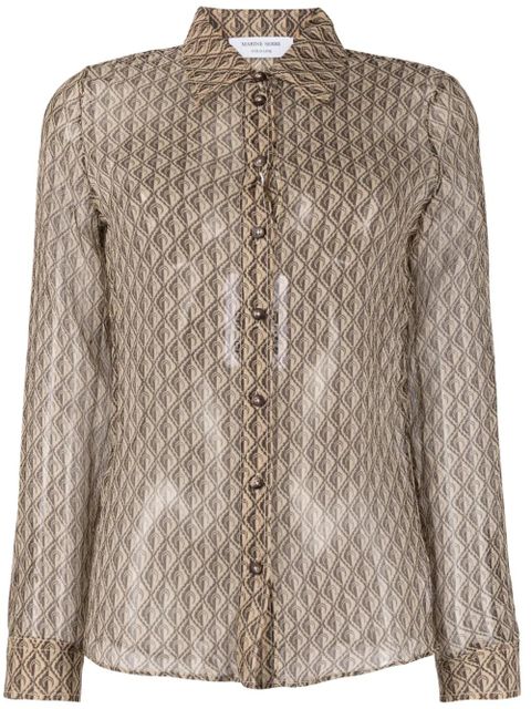 Marine Serre Moon Diamant silk shirt - Neutrals - zdjęcie produktu nr 1