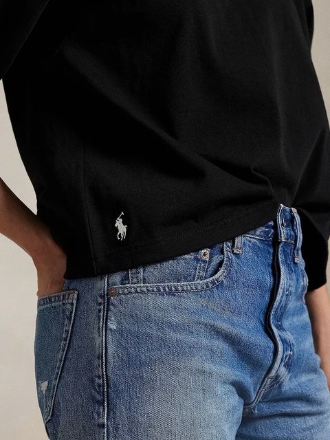 Polo Ralph Lauren longsleeve bawełniany kolor czarny 211967107