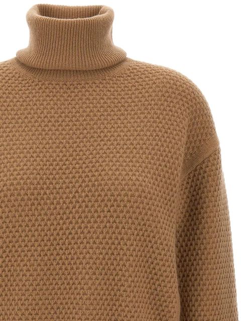Max Mara honeycomb high-collar sweater - Brown