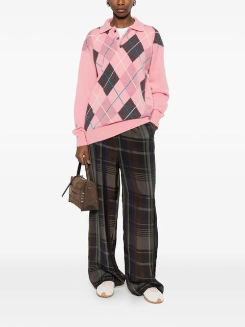 JW Anderson argyle knit polo top - Pink - zdjęcie produktu nr 2