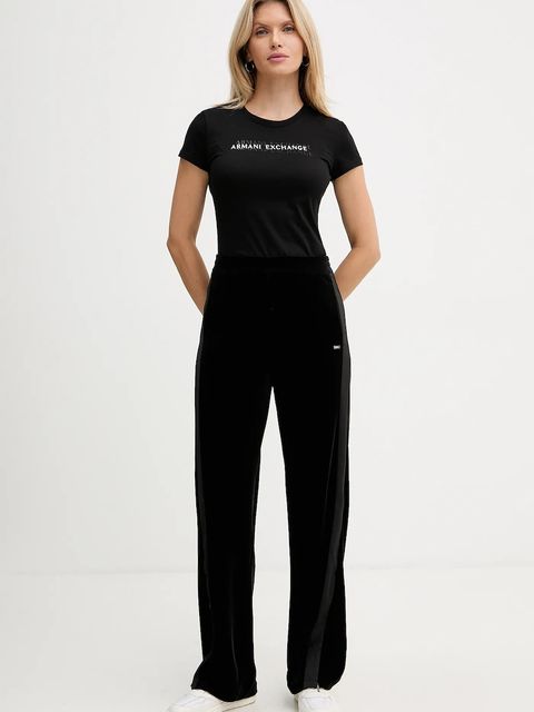 Armani Exchange t-shirt bawełniany damski kolor czarny XW002038 AF10356