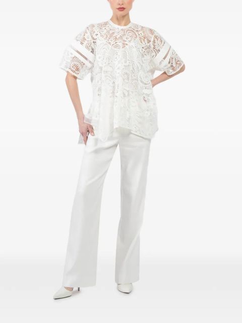 3.1 Phillip Lim Flounce lace panel blouse - White