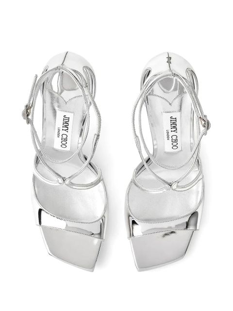 Jimmy Choo Azia 95mmm leather sandals - Silver