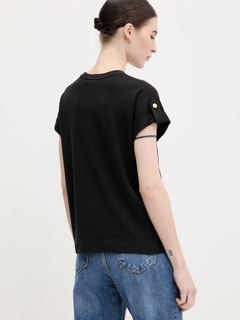 Tommy Hilfiger t-shirt bawełniany damski kolor czarny WW0WW45628