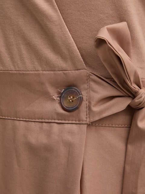 Sandro Ferrone sukienka bawełniana kolor beżowy midi rozkloszowana SFS18XBDRAGUSA