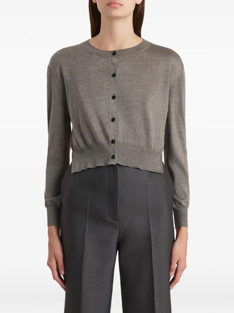 KHAITE crew-neck button cardigan - Grey