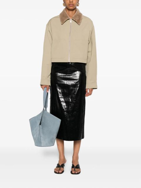 Nanushka zip-up faux fur-collar jacket - Neutrals